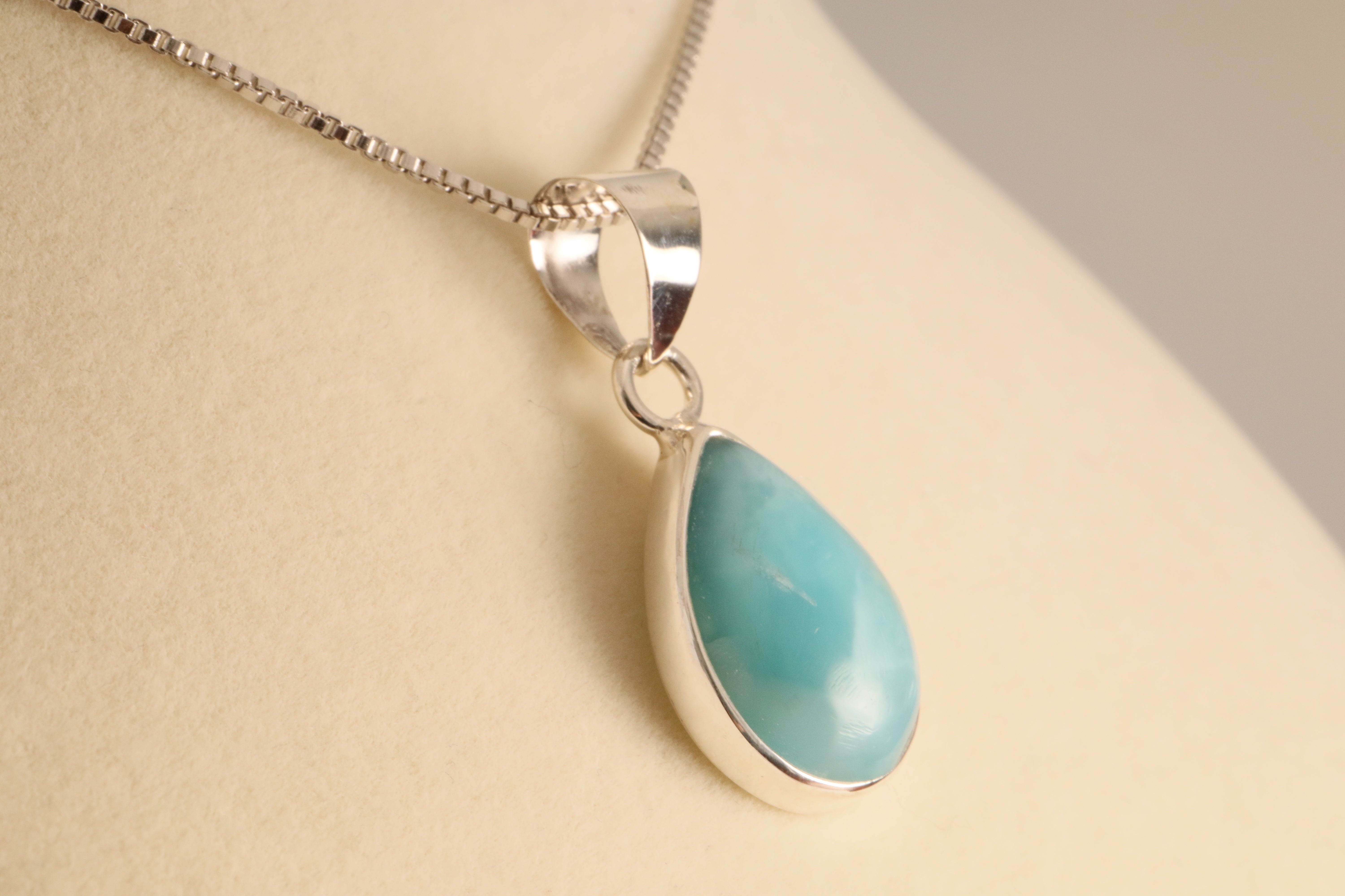 Ocean’s Tranquility – Larimar Pendant in 925 Sterling Silver