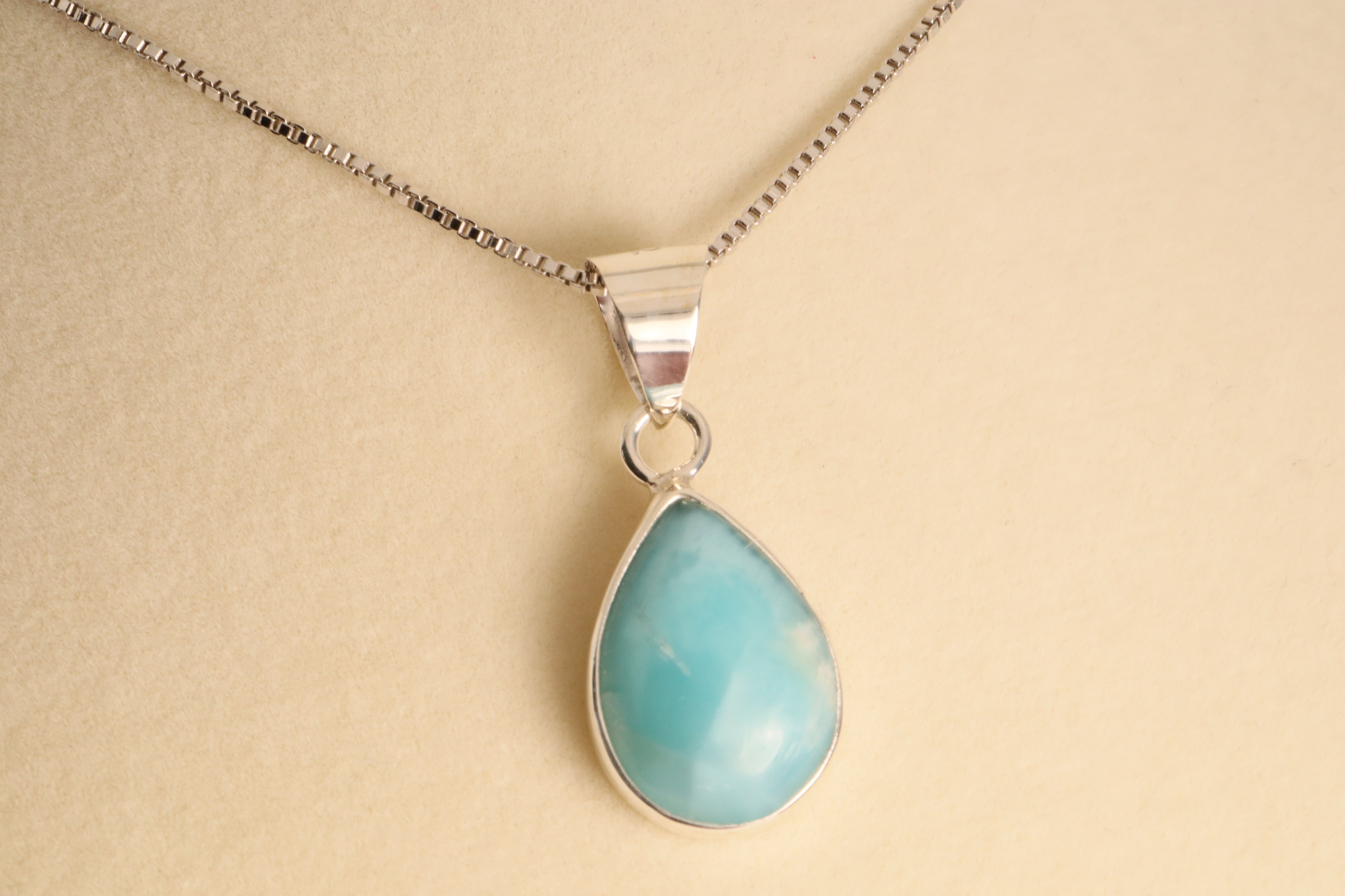 Ocean’s Tranquility – Larimar Pendant in 925 Sterling Silver