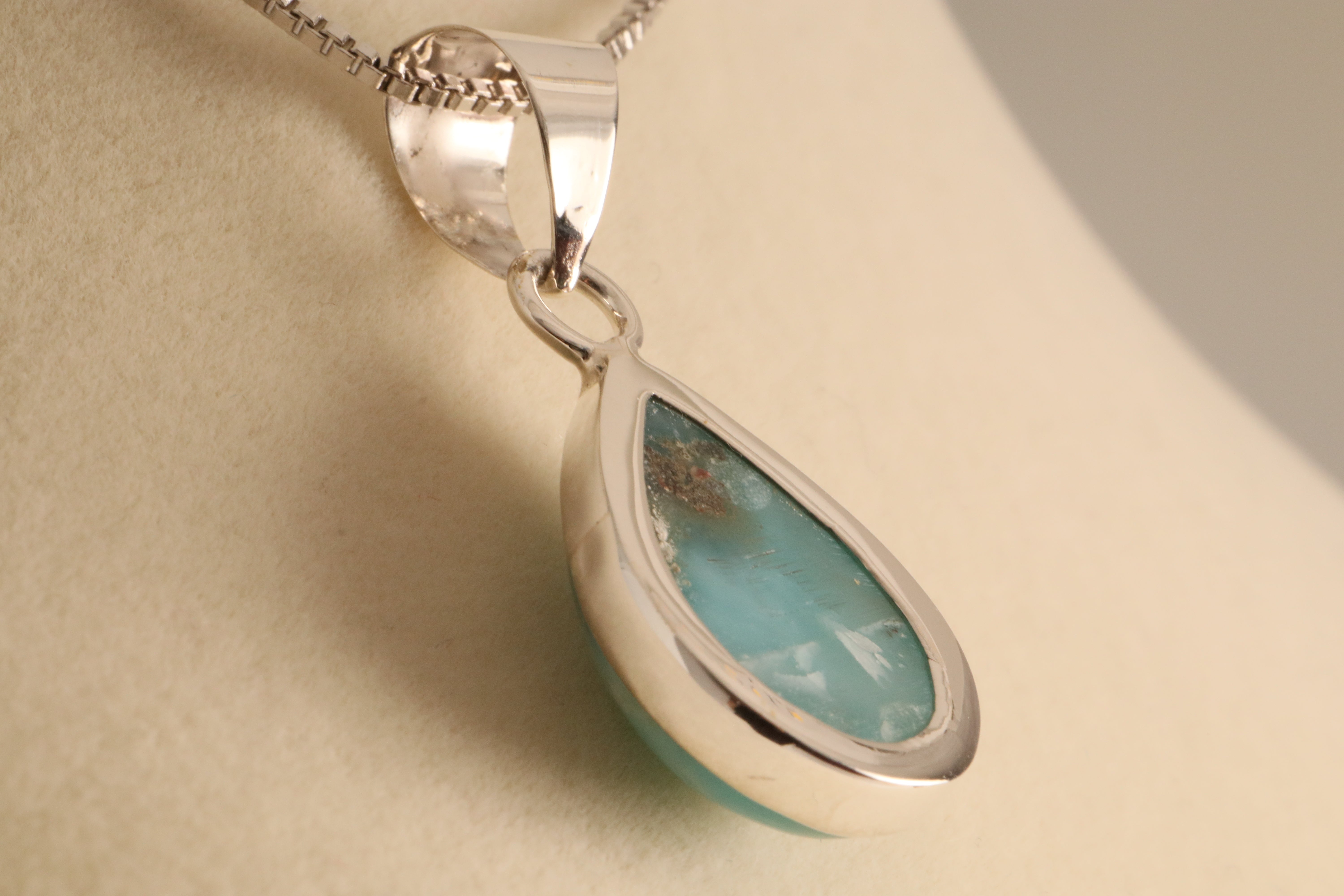 Ocean’s Tranquility – Larimar Pendant in 925 Sterling Silver