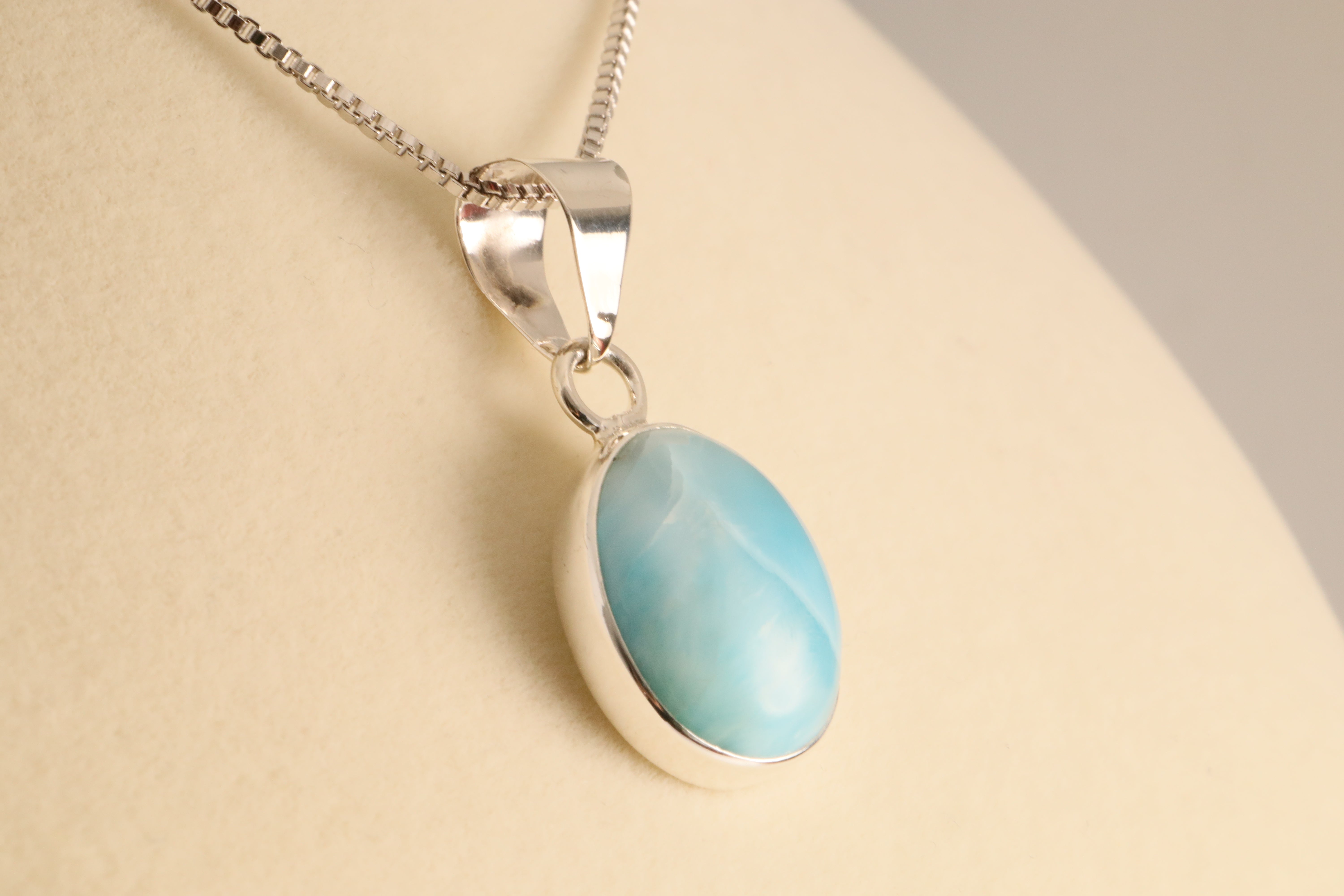 Ocean’s Tranquility – Larimar Pendant in 925 Sterling Silver