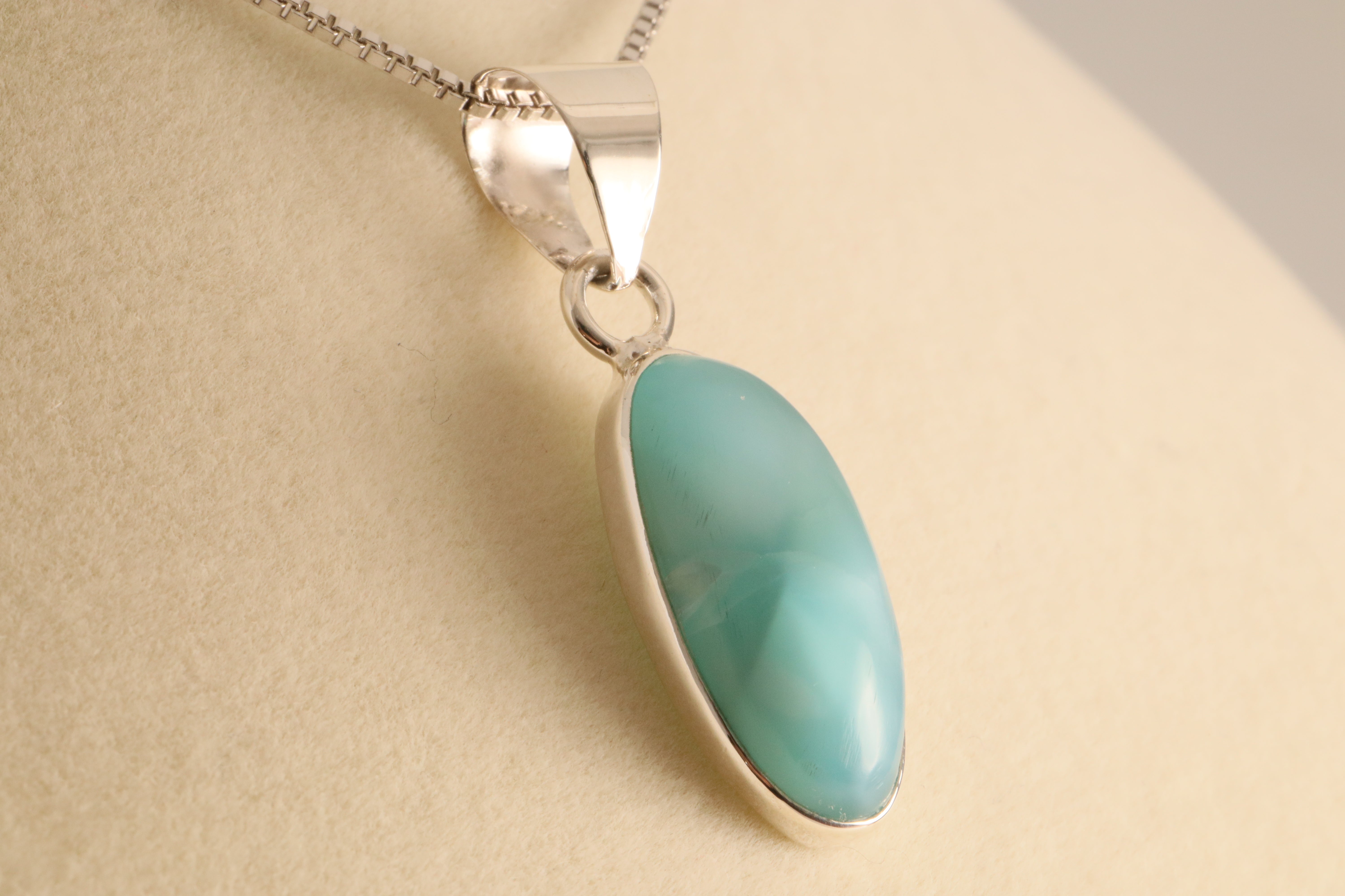 Ocean’s Tranquility – Larimar Pendant in 925 Sterling Silver