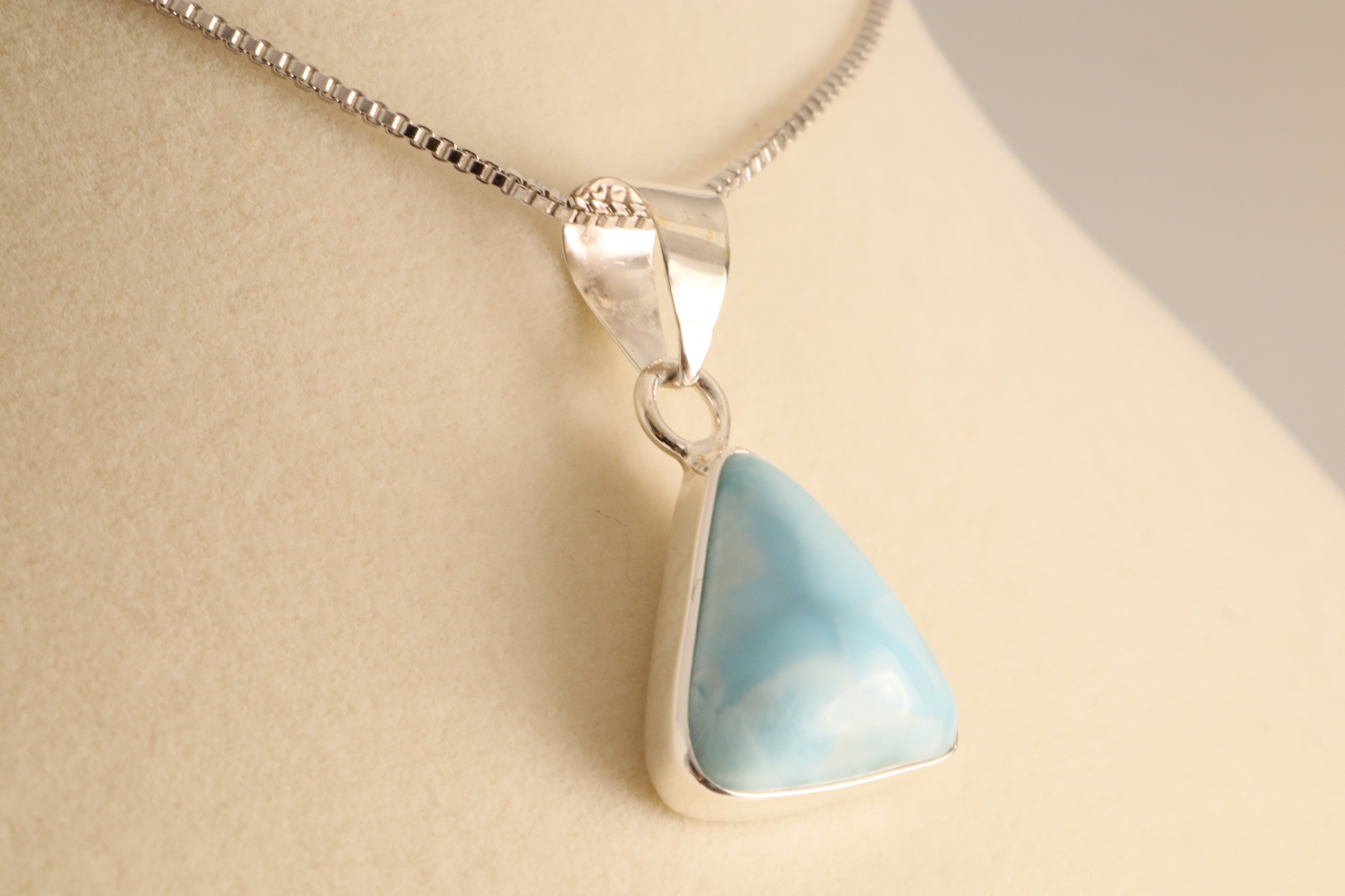 Ocean’s Tranquility – Larimar Pendant in 925 Sterling Silver