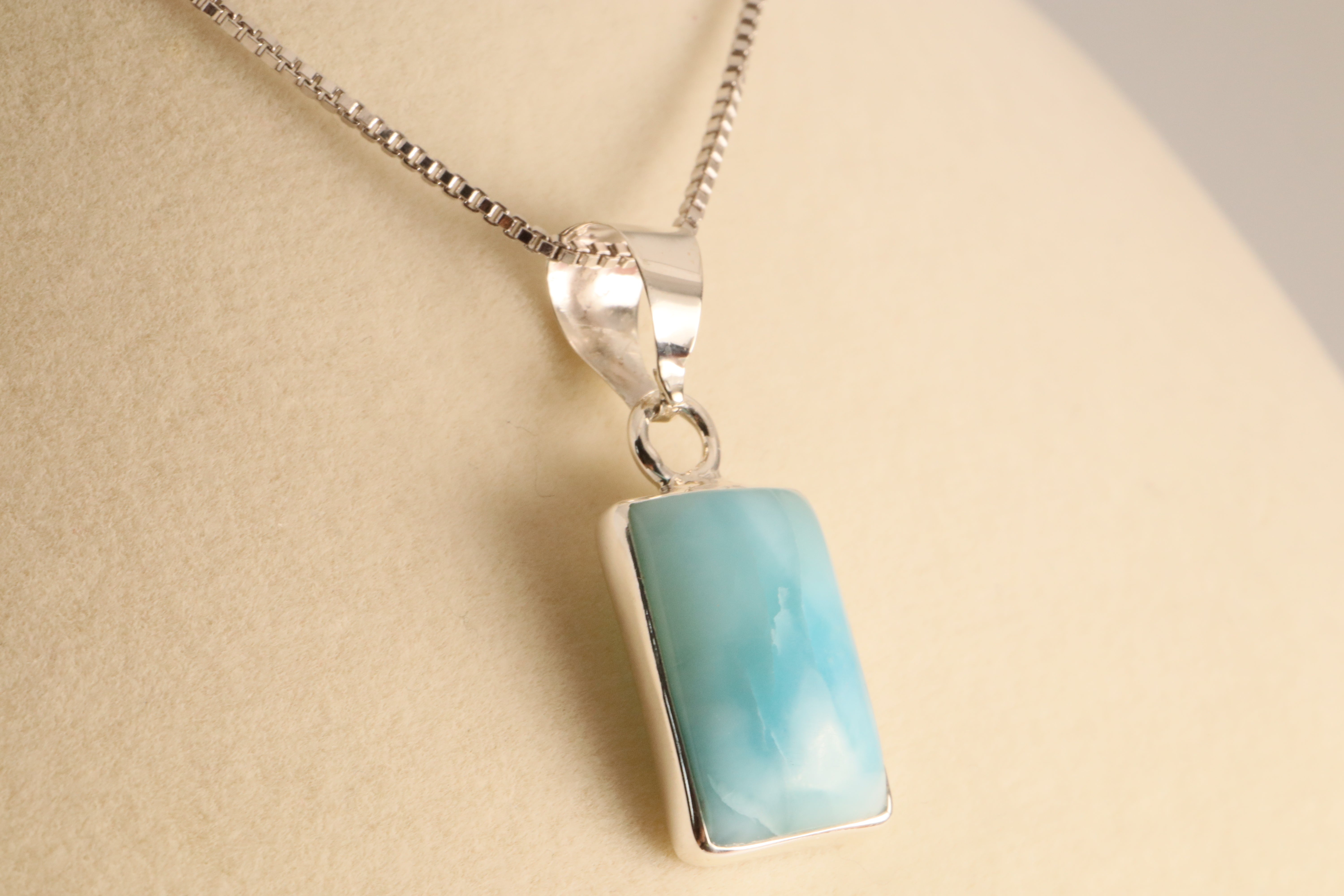 Ocean’s Tranquility – Larimar Pendant in 925 Sterling Silver