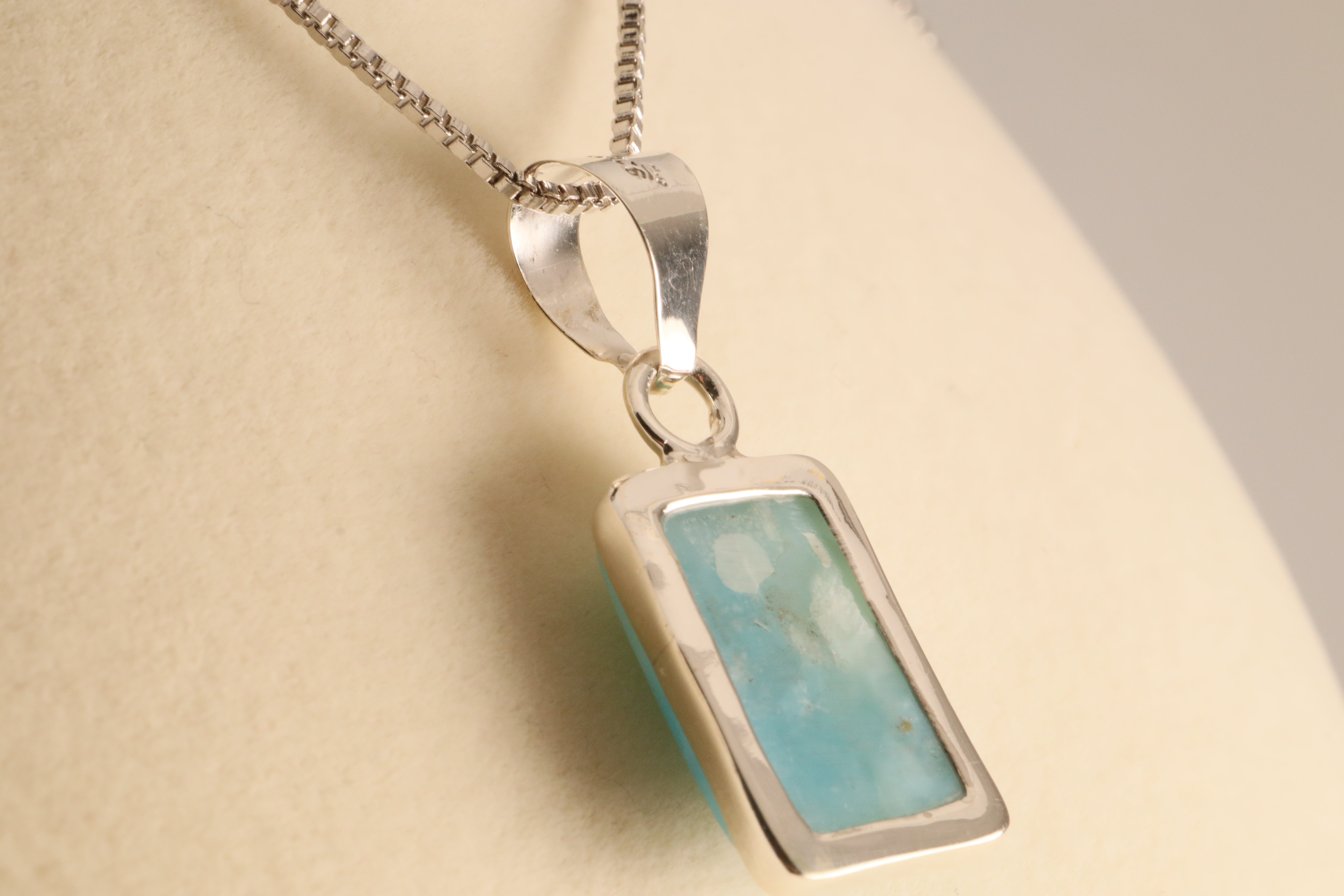 Ocean’s Tranquility – Larimar Pendant in 925 Sterling Silver