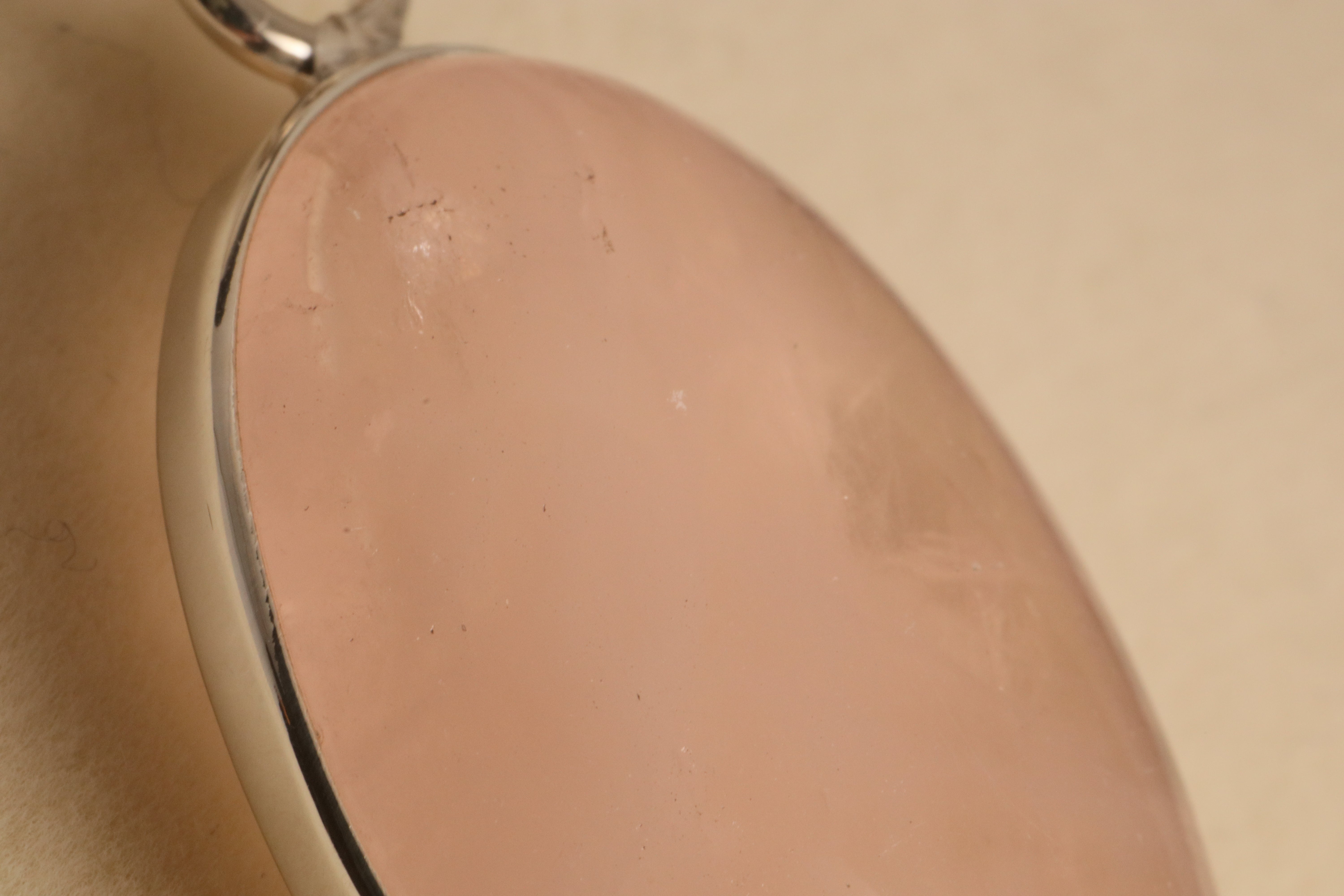 Heart Cascade – Rose Quartz Pendant in 925 Sterling Silver