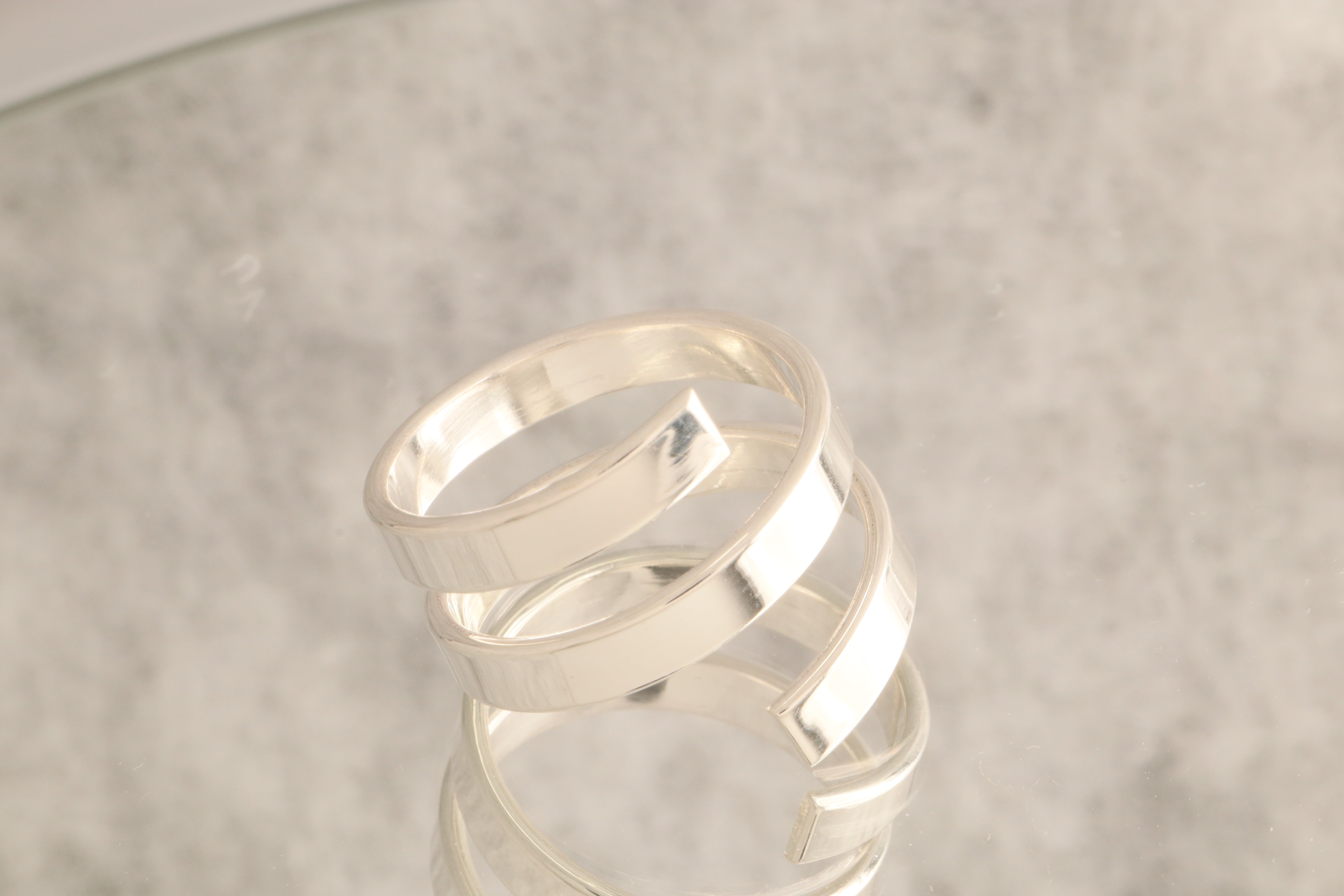 Infinite Flow - Almost 7 Grams Of 925 Silver Spiral Wrap Ring