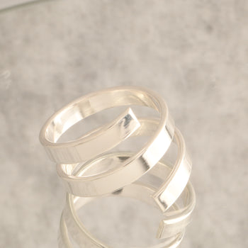 Infinite Flow - Almost 7 Grams Of 925 Silver Spiral Wrap Ring