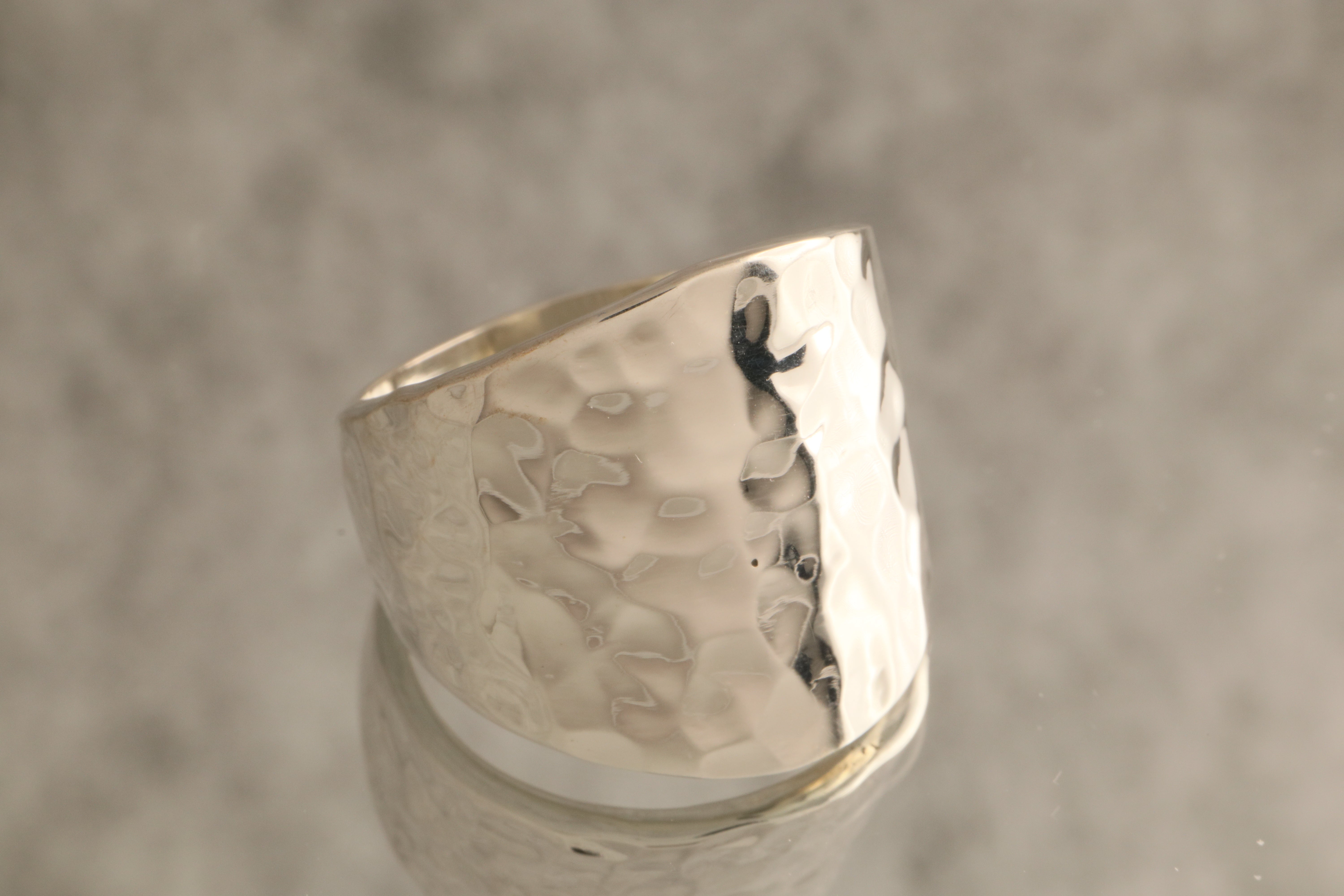 Elemental Strength - Over 11 Grams Of 925 Silver Hammered Band Ring