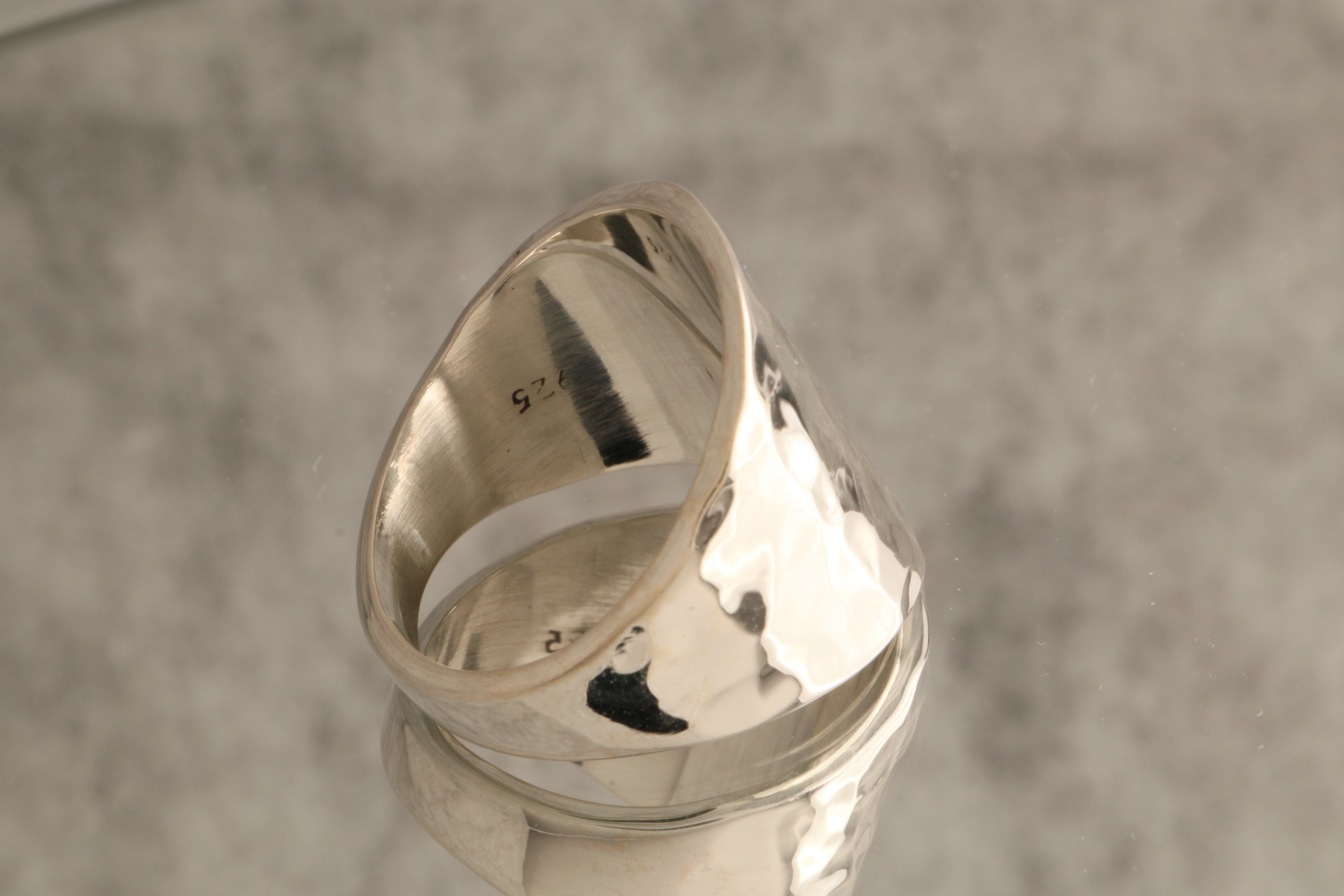 Elemental Strength - Over 11 Grams Of 925 Silver Hammered Band Ring