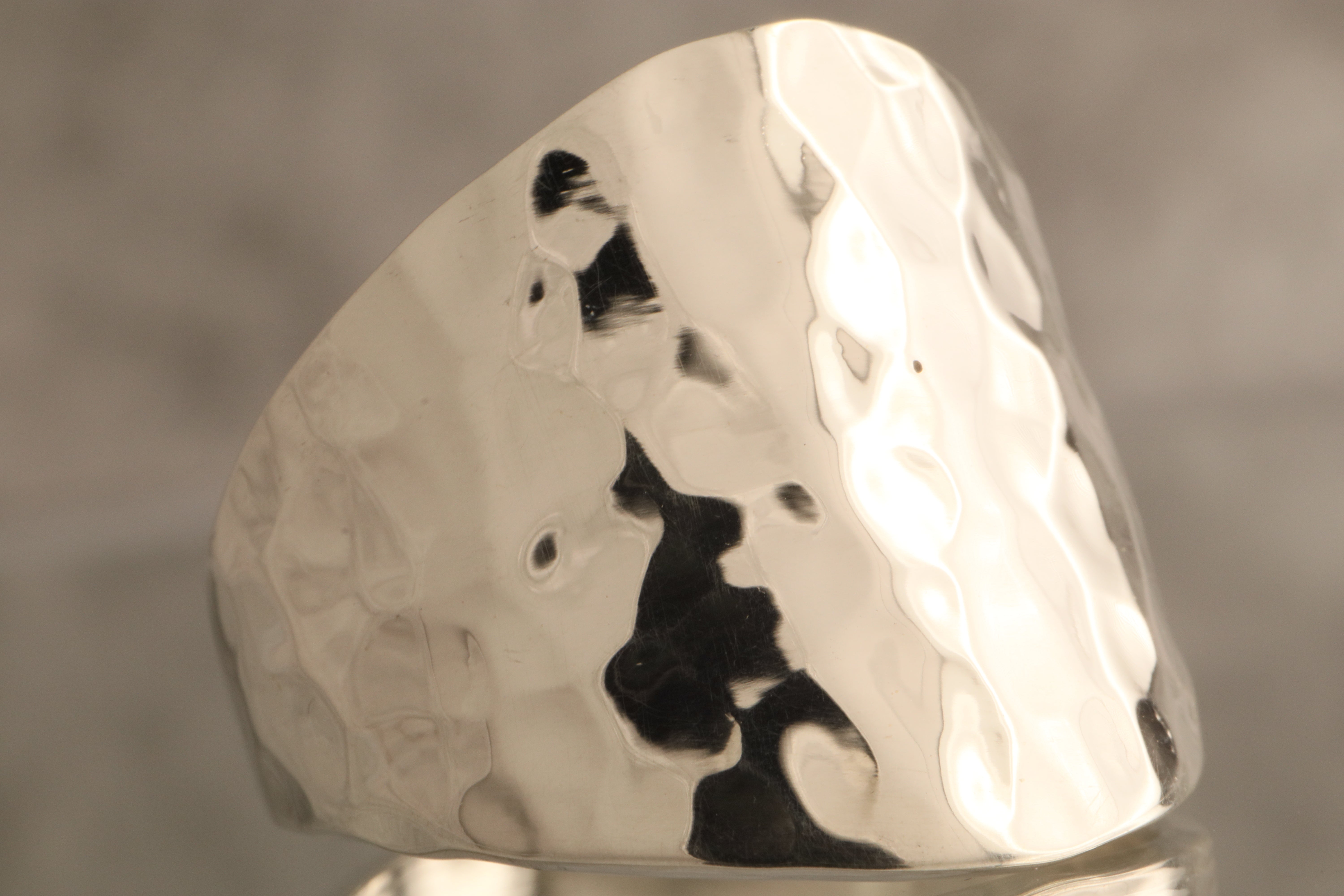 Elemental Strength - Over 11 Grams Of 925 Silver Hammered Band Ring