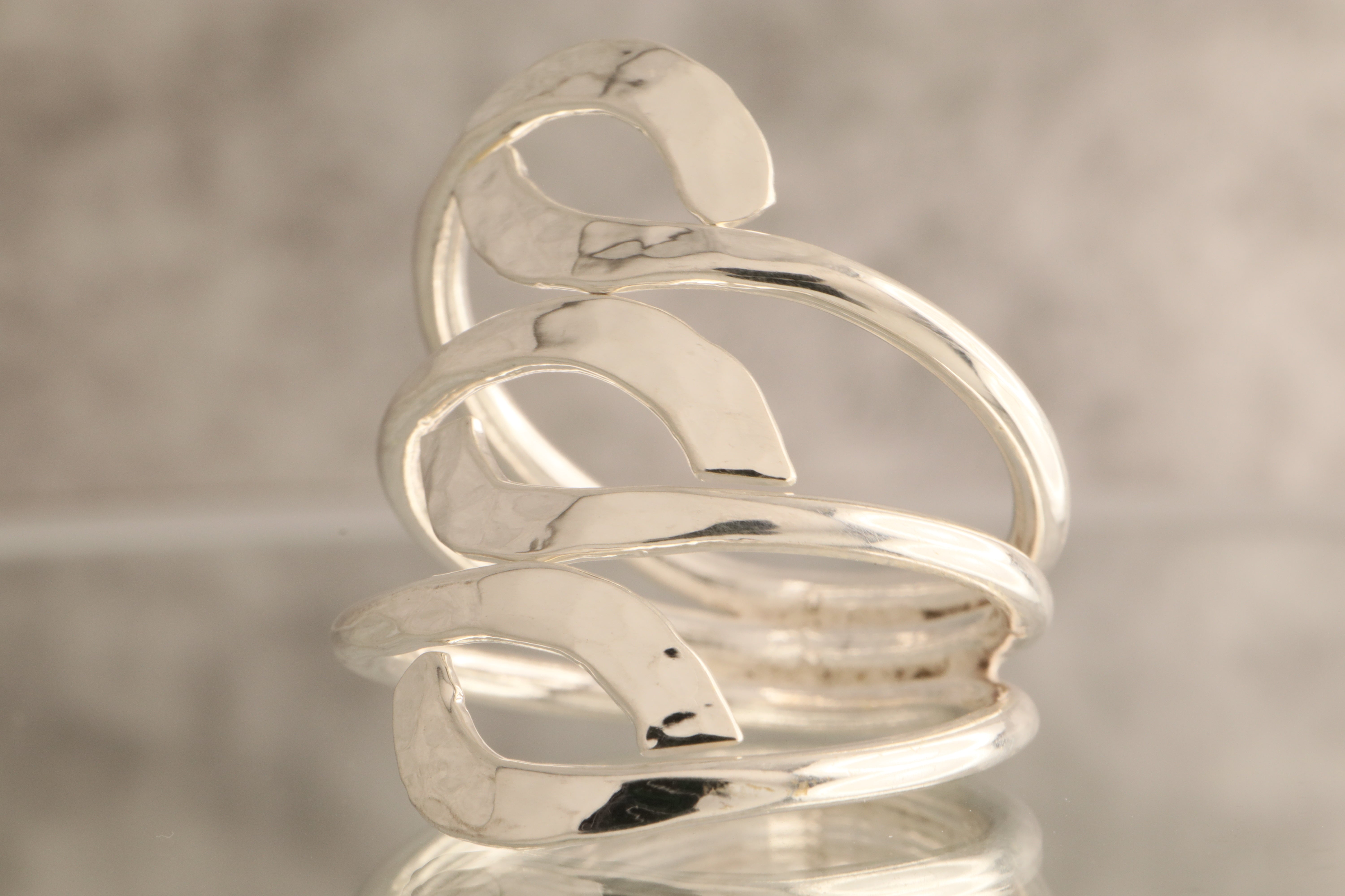 Tidal Grace - Over 6 Grams Of 925 Sterling Silver Tapered Wave Ring