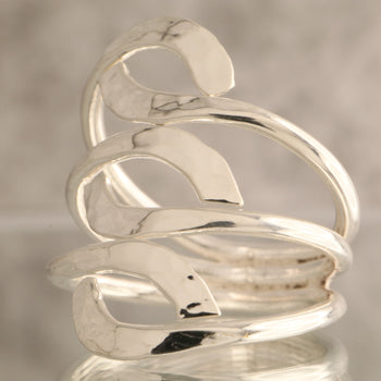 Tidal Grace - Over 6 Grams Of 925 Sterling Silver Tapered Wave Ring