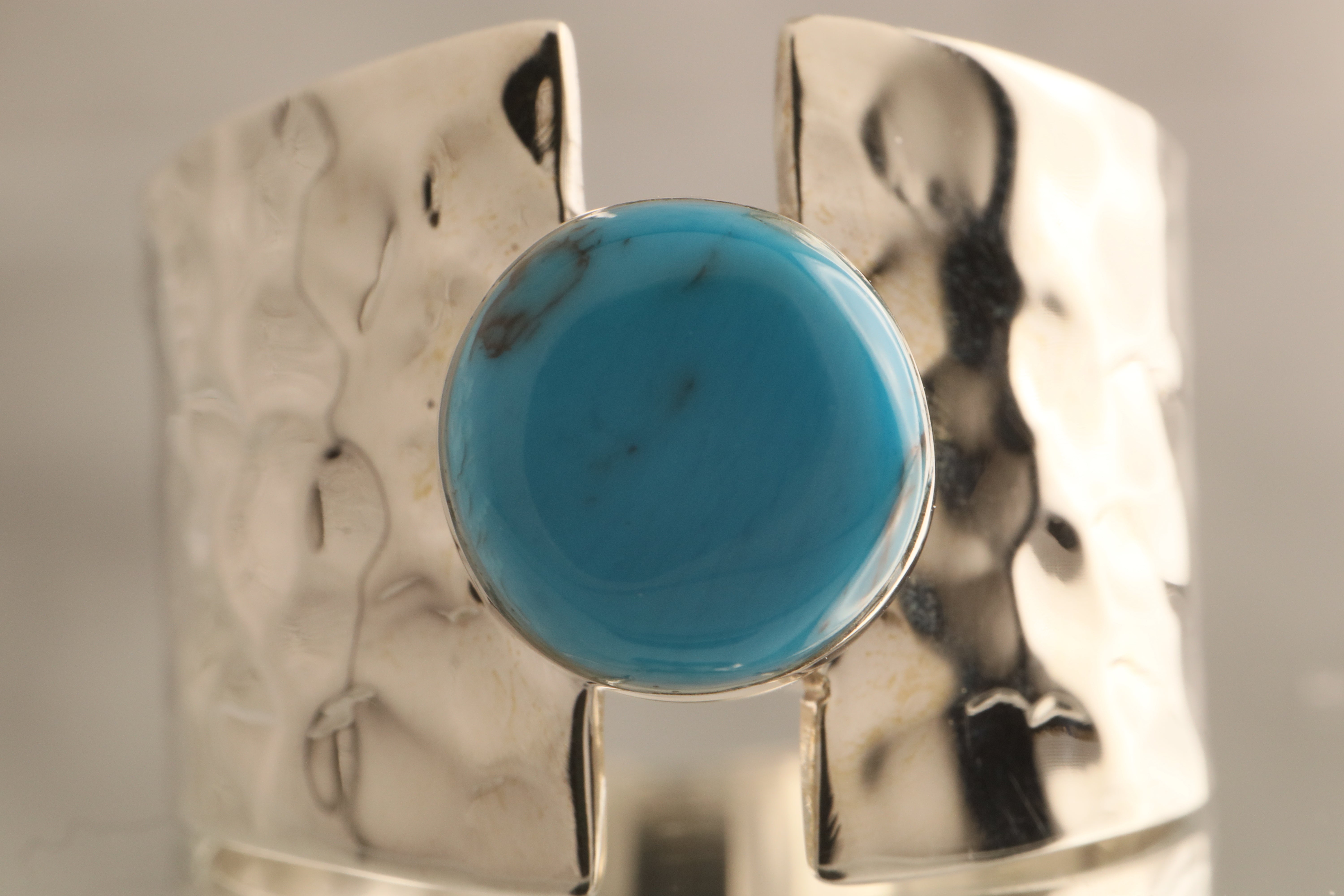 Midnight Echo - Over 7 Grams Of 925 Silver Hammered 925 Silver Solitaire Ring With Your Choice Stone