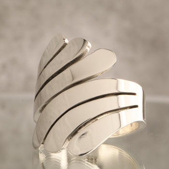 Whirlwind Elegance - Over 11 Grams Of 925 Silver Spiral Band Ring