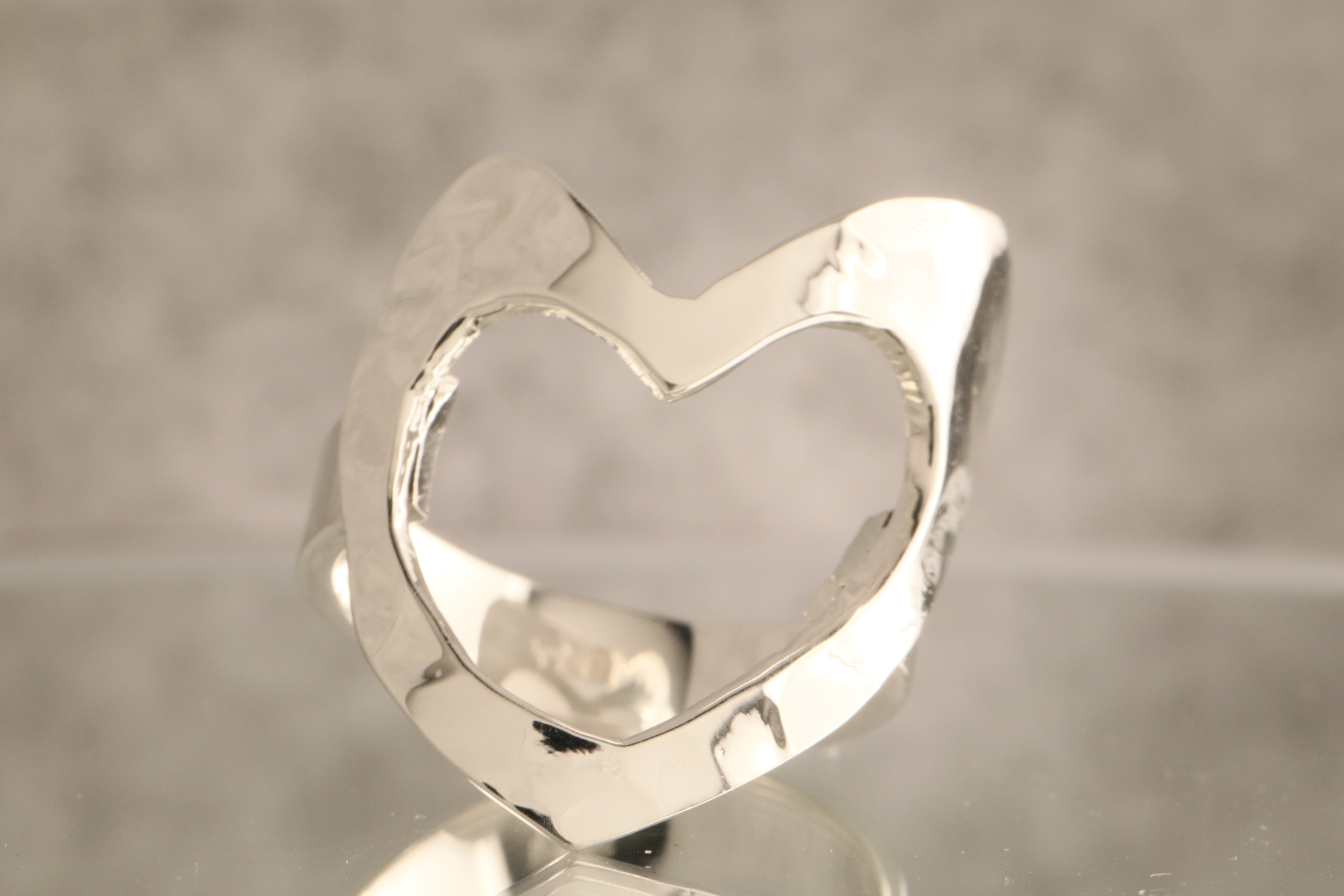 Heartfelt Embrace - 7.5 Grams Of 925 Silver Heart Ring