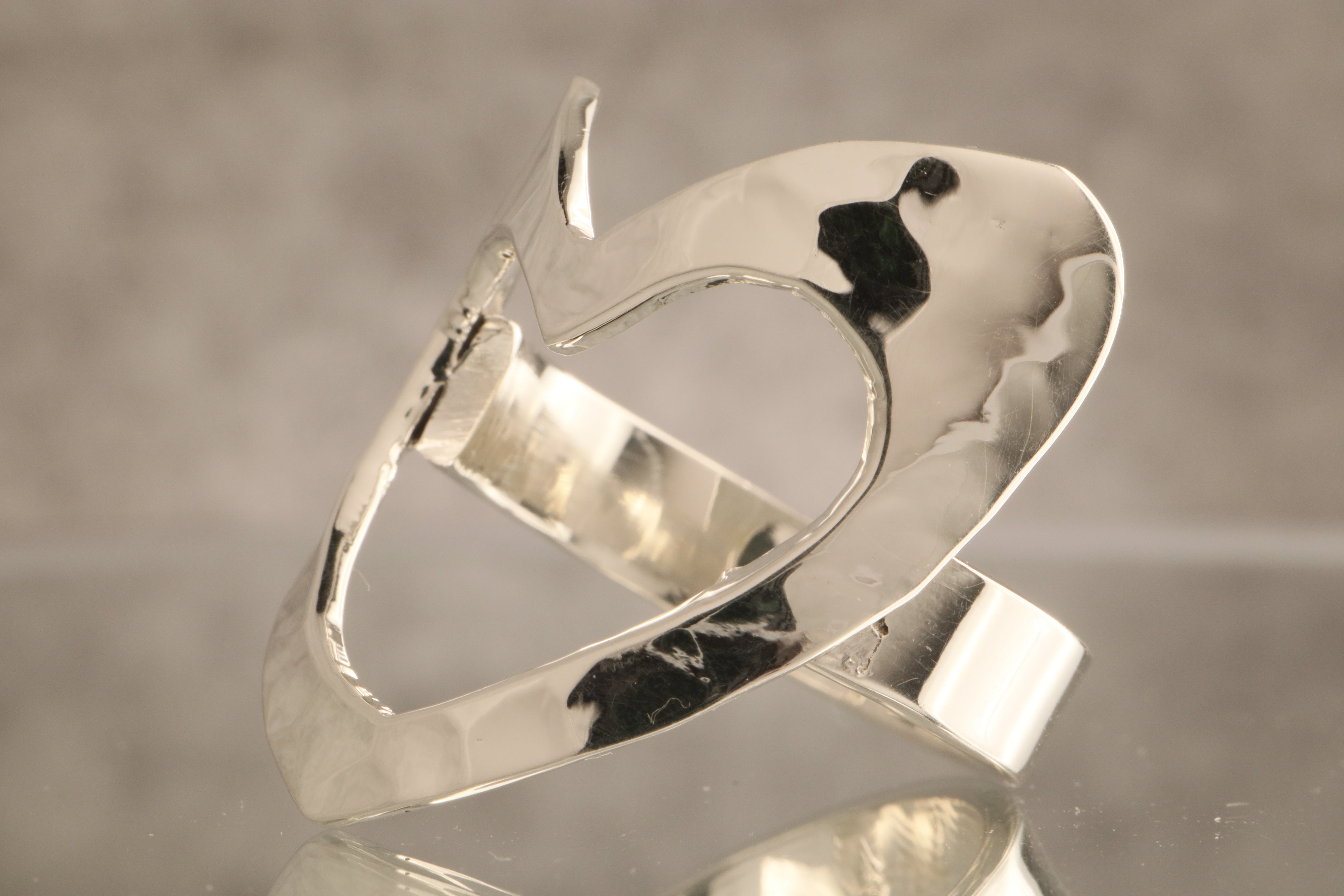 Heartfelt Embrace - 7.5 Grams Of 925 Silver Heart Ring