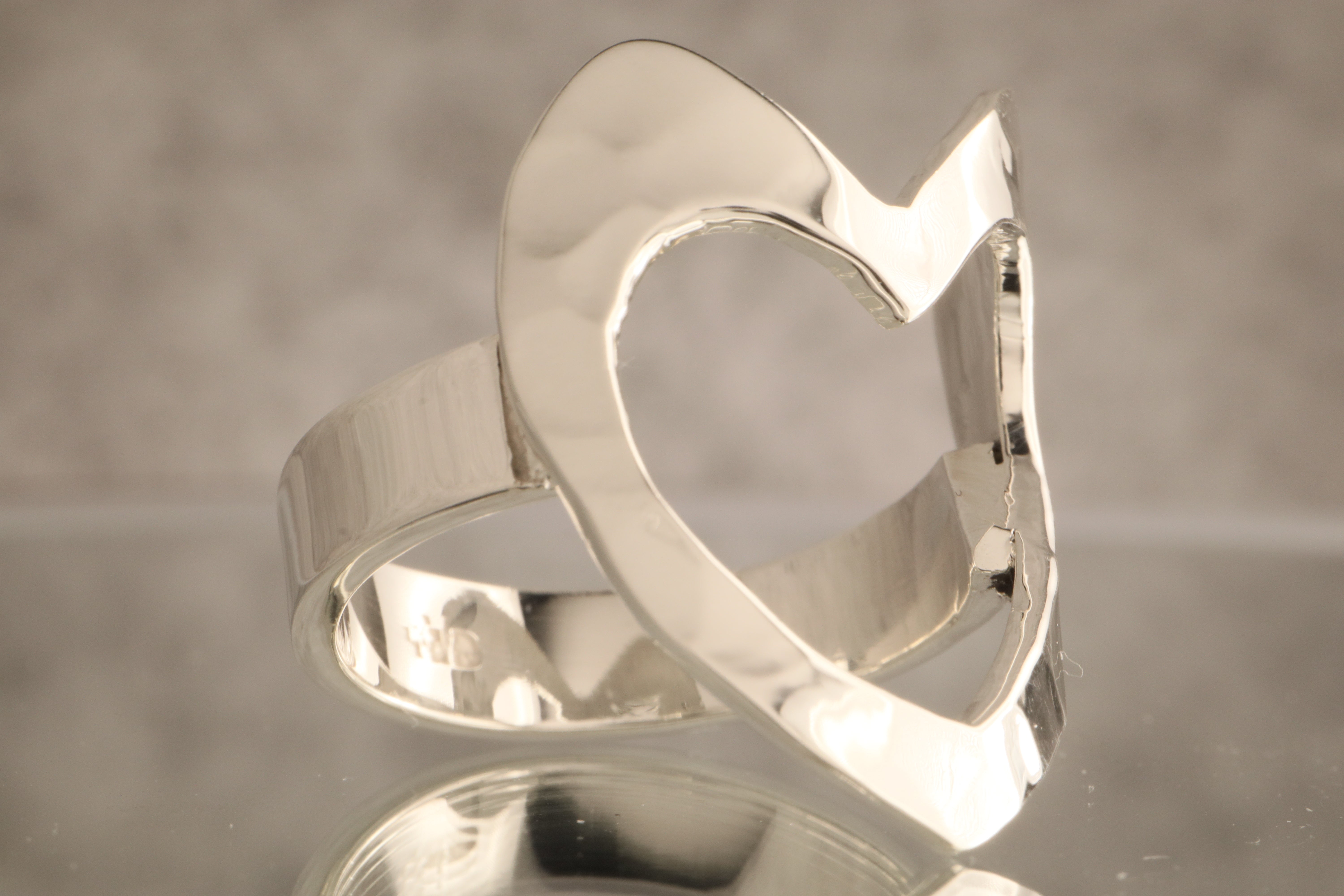 Heartfelt Embrace - 7.5 Grams Of 925 Silver Heart Ring