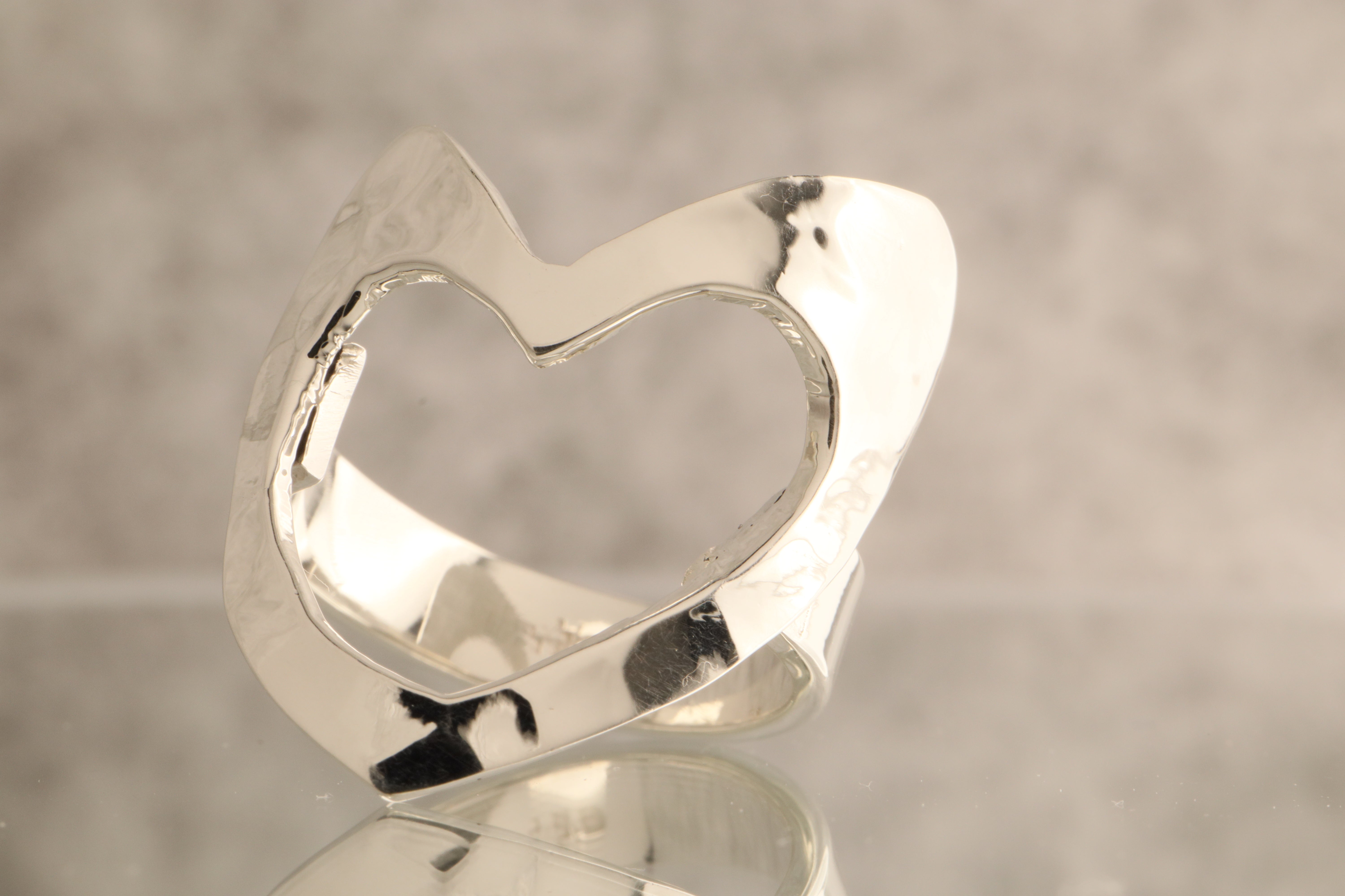 Heartfelt Embrace - 7.5 Grams Of 925 Silver Heart Ring