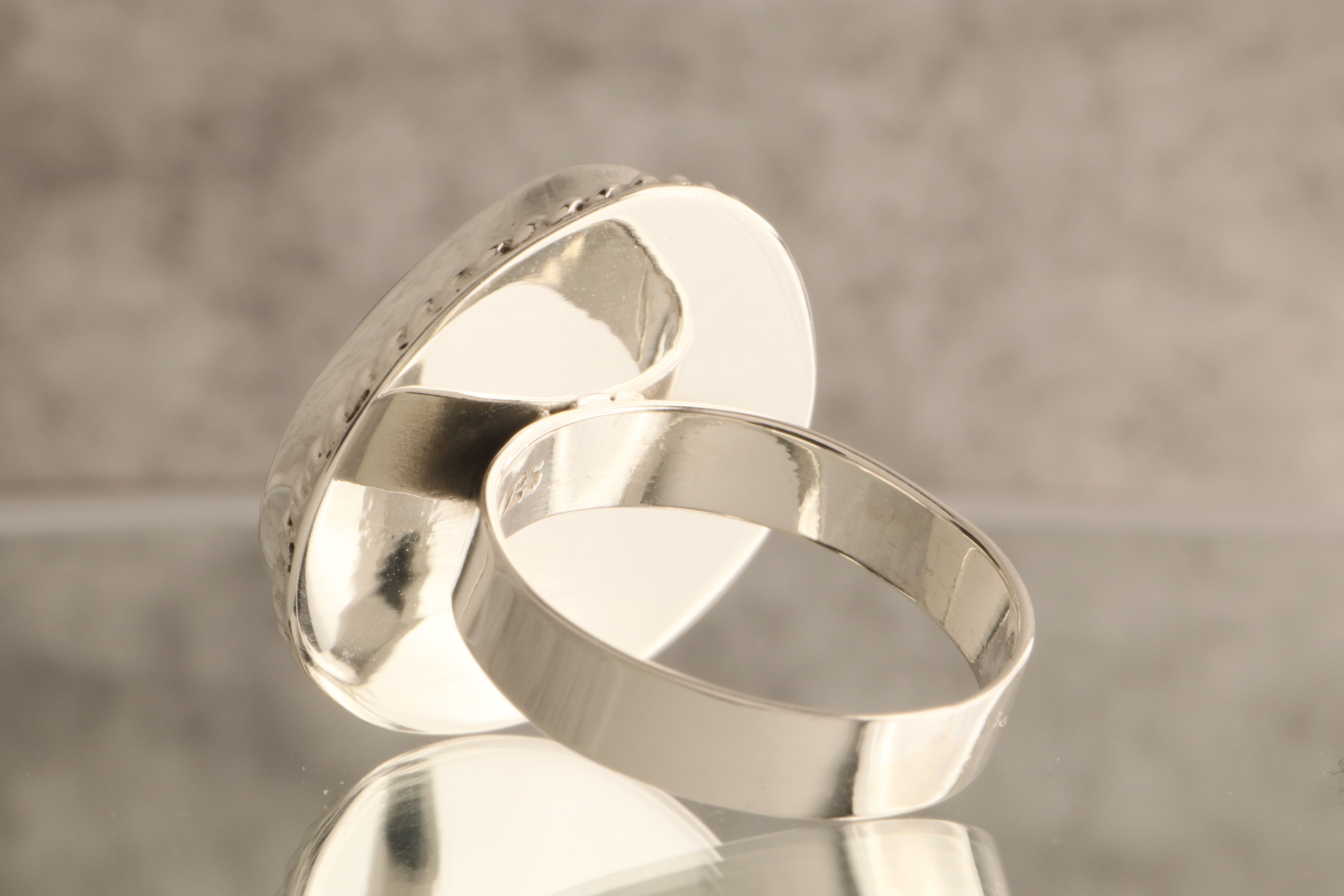 Crimson Heart - 9 Grams Of  925 Silver Ring with Red Resin Stone Or Onyx