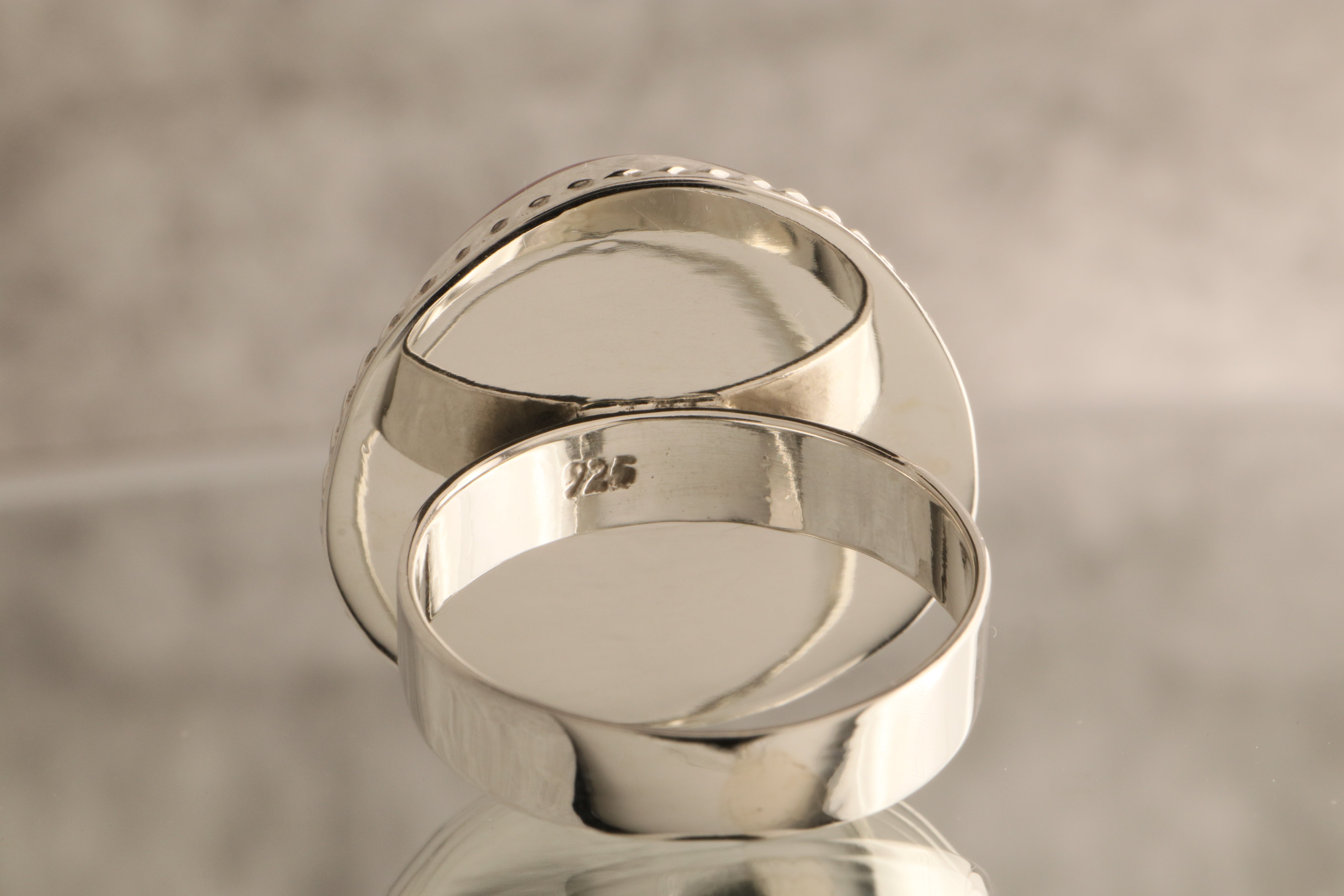 Crimson Heart - 9 Grams Of  925 Silver Ring with Red Resin Stone Or Onyx