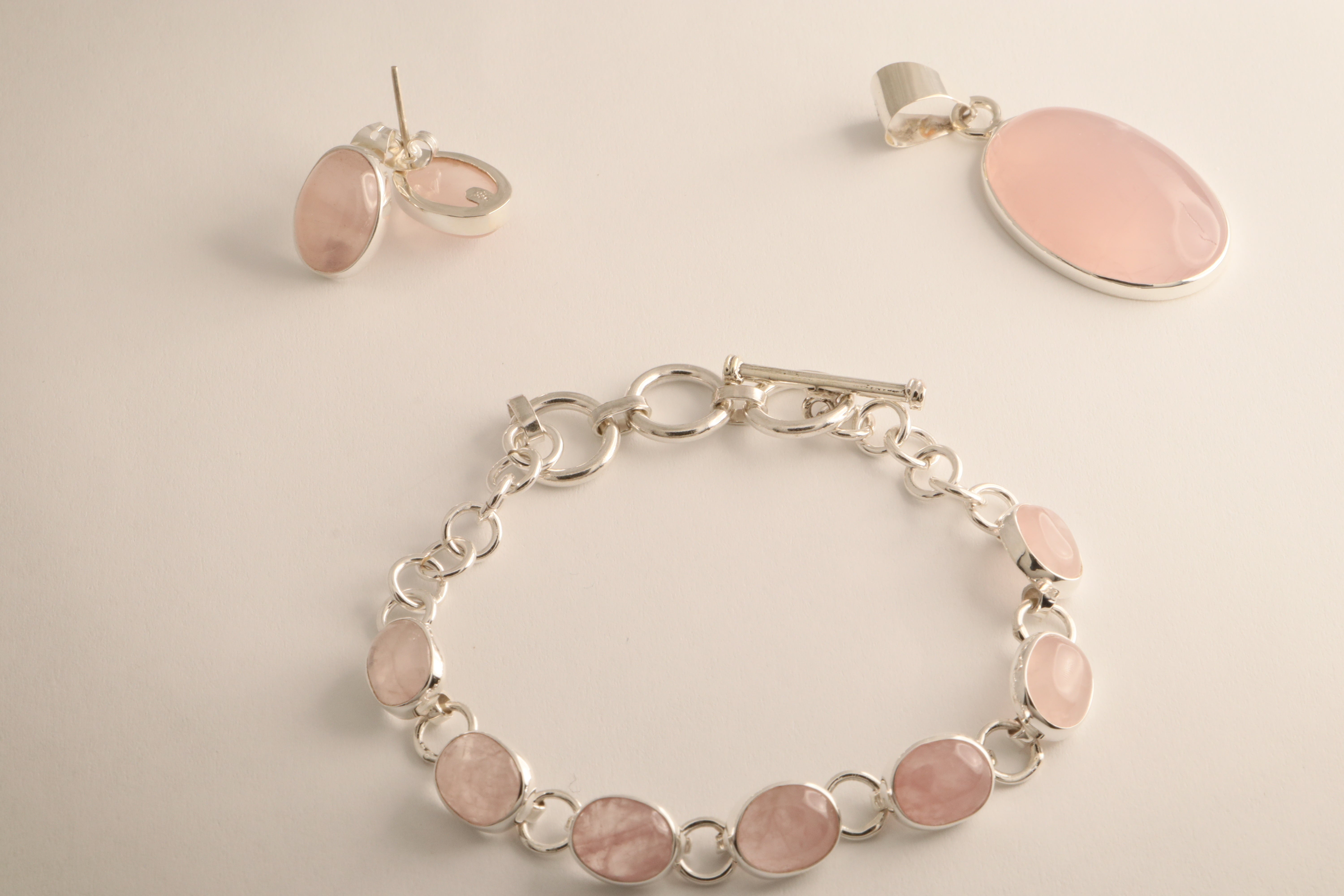Rosa Clara – Rose Quartz Jewelry Set in 925 Sterling Silver