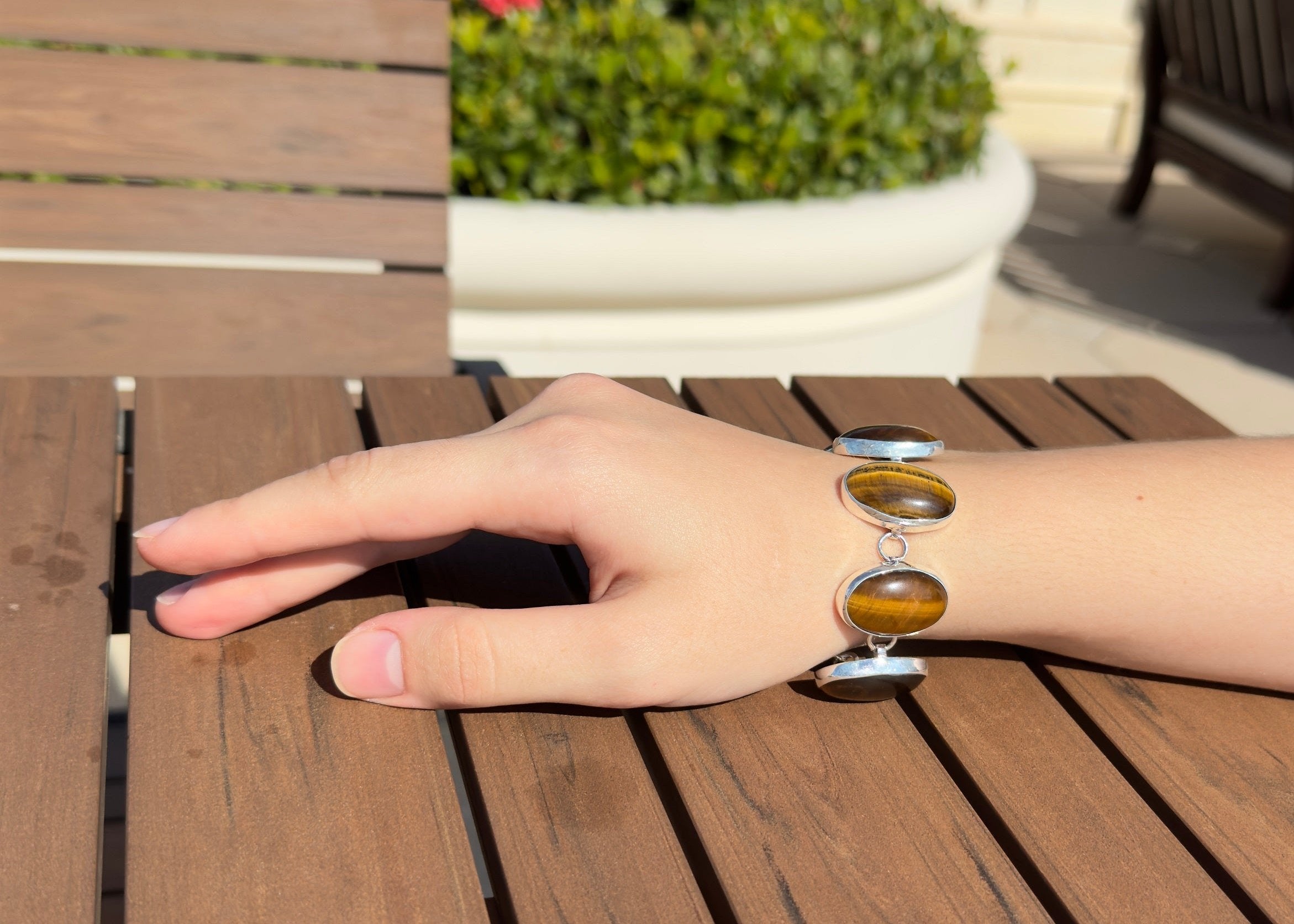 Guardian’s Strength - Tiger’s Eye 925 Silver Bracelet