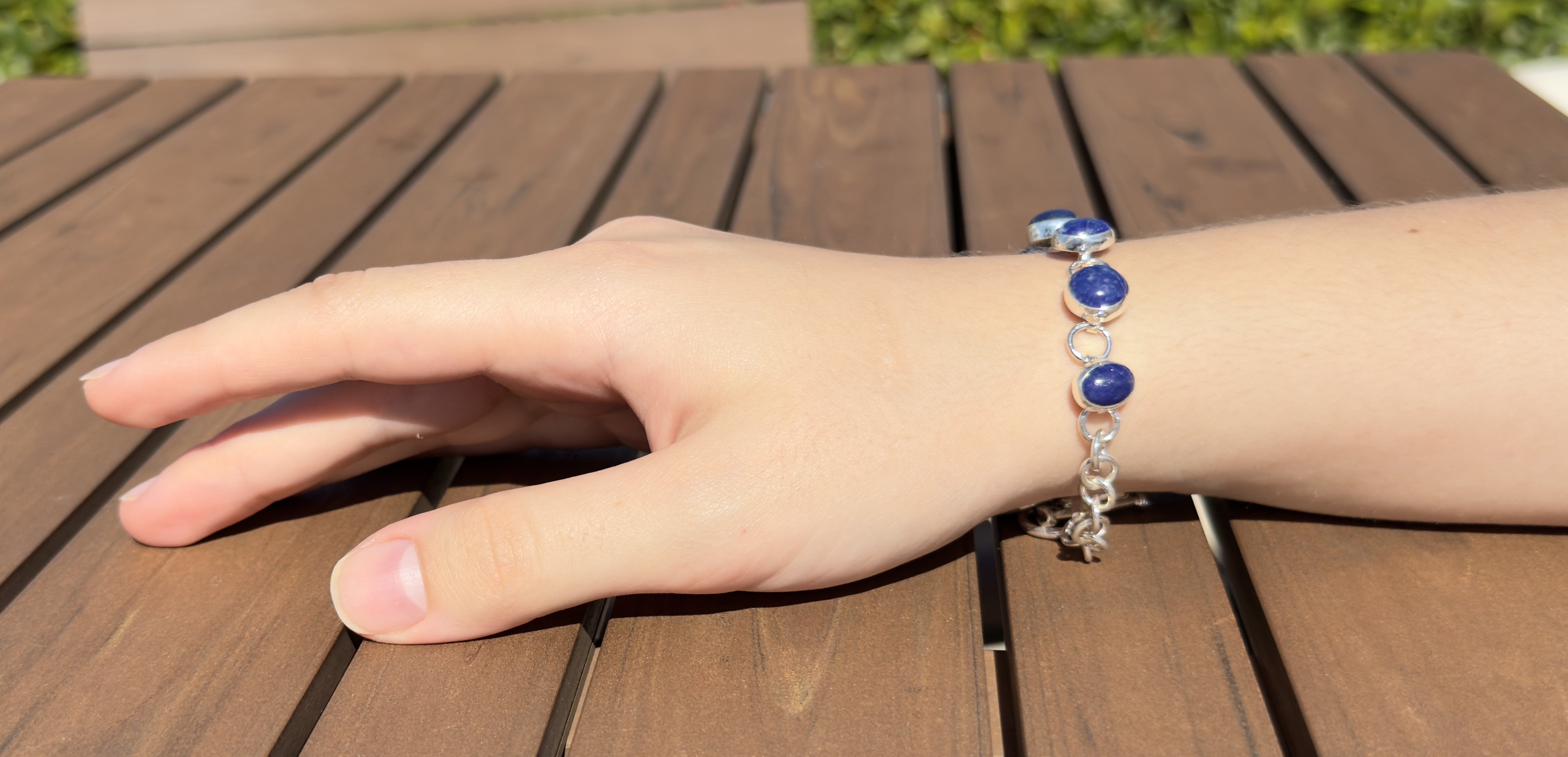 Celestial Mystique - Lapis Lazuli 925 Silver Bracelet