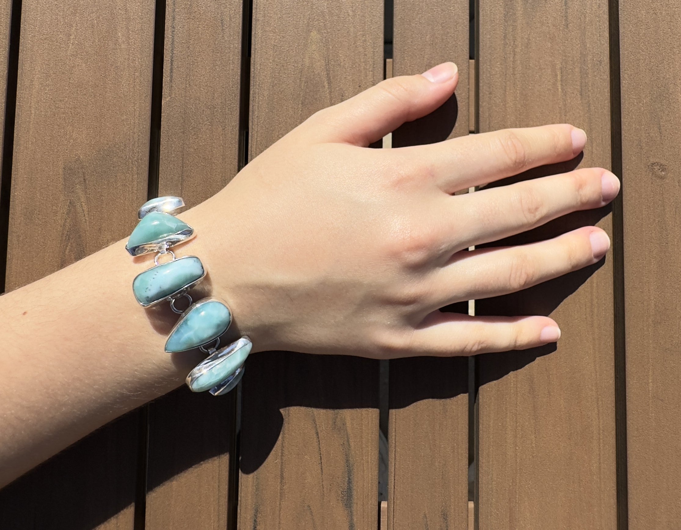 Ocean's Serenity - Larimar 925 Silver Bracelet