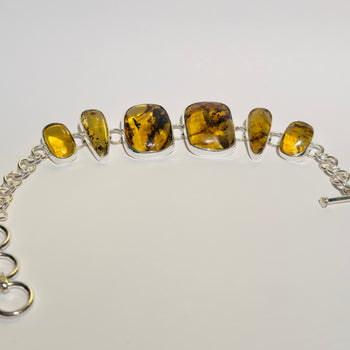 Ancient Glow - Chiapas Amber 925 Silver Bracelet