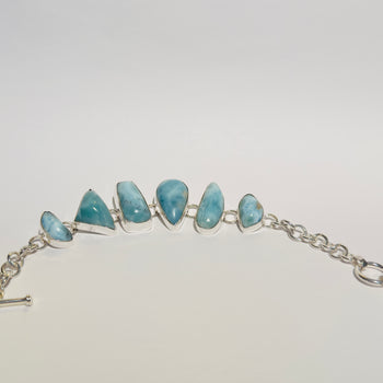 Ocean's Serenity - Larimar 925 Silver Bracelet