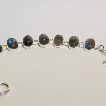 Aurora’s Glimmer - Labradorite 925 Silver Bracelet