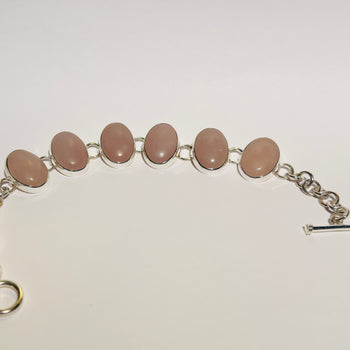 Harmony’s Touch - Rose Quartz 925 Silver Bracelet