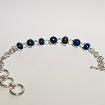 Celestial Mystique - Lapis Lazuli 925 Silver Bracelet