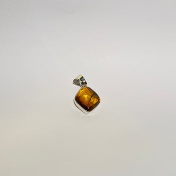 Golden Dawn - Handcrafted Chiapas Amber 950 Silver Pendant