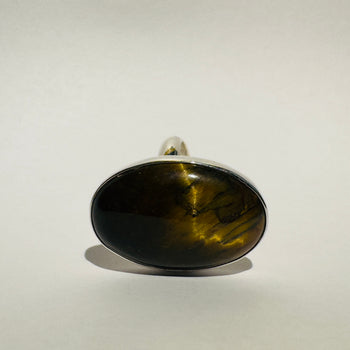 Golden Vigil - Tiger's Eye 925 Silver Ring