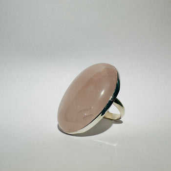 Heart's Whisper - Rose Quartz 925 Silver Ring