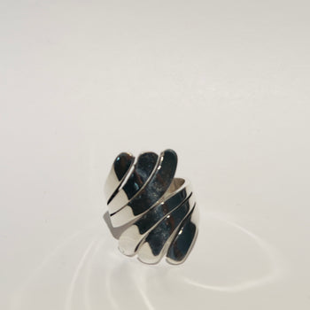 Whirlwind Elegance - 925 Silver Spiral Band Ring