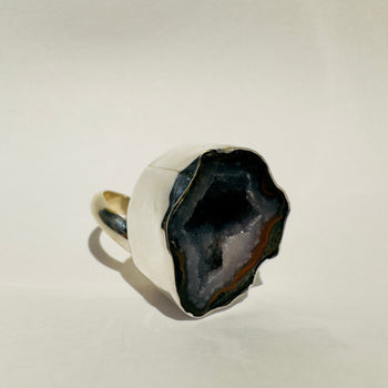 Earth's Heart - Geode 925 Silver Ring