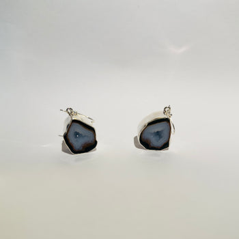 Earth’s Secret - Geode 925 Silver Earrings