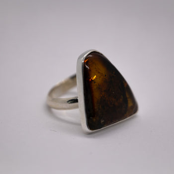 Sunset Glow - Chiapas Amber 925 Silver Ring