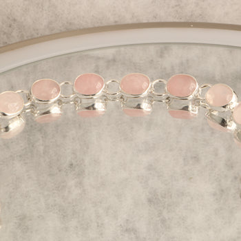 Heart’s Embrace - Rose Quartz 925 Silver Bracelet