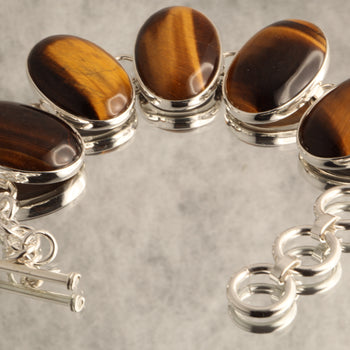 Guardian’s Strength - Tiger’s Eye 925 Silver Bracelet