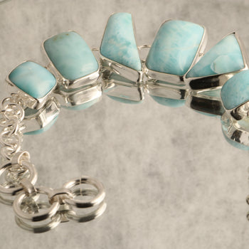 Ocean's Serenity - Larimar 925 Silver Bracelet