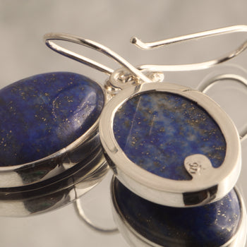 Celestial Majesty – Lapis Lazuli Dangle Earrings in 925 Sterling Silver