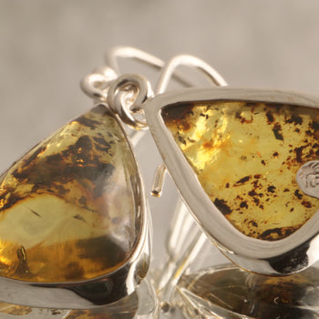 Sunlit Essence - Chiapas Amber 925 Silver Earrings