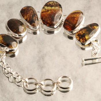 Ancient Glow - Chiapas Amber 925 Silver Bracelet