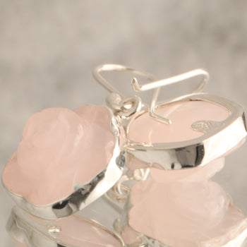 Blossoming Love - Rose Quartz 925 Silver Earrings