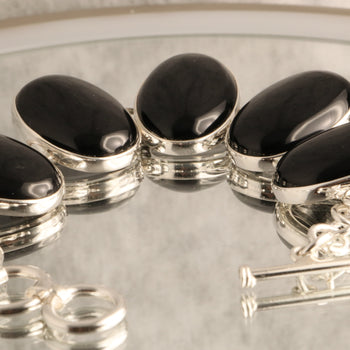 Midnight Harmony - Onyx 925 Silver Bracelet