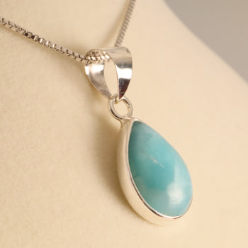 Ocean’s Tranquility – Larimar Pendant in 925 Sterling Silver