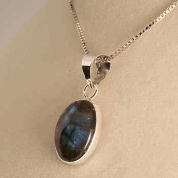 Midnight Frost – Agate Druzy Pendant in 925 Sterling Silver